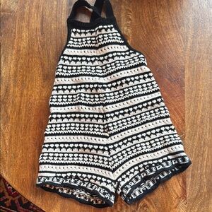 Black and White Knit Romper